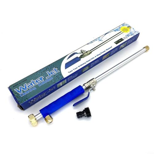 Hochdruckreiniger Sprühdüse Gartenschlauch Aufsatz, Aluminium Wasserdüse Für Autowäsche, Gartenbewässerung, Reinigung, 46 Cm Lang, Blau, Rostbeständig, Passend Für 3/4 Zoll Schläuche