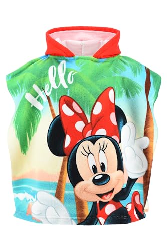 Disney Minnie Mouse Toalla con Capucha para Niñas, Toalla de Playa, Toalla de Baño, Poncho Toalla para Niñas, Toalla Natación Infantil