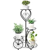 Plant Stand Indoor Outdoor - Metal 4 Tier Flower Pot Holder Display Vertical Shelves Shelf - Wrought...