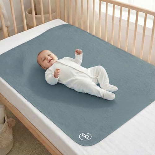 Image of Btag Baby Waterproof, Super Soft Fast Drying Mattress Protector | Extra Absorbent, Anti-Itching Sheet for New Born,Toddler (Size 70x100 cm, Pack of 1, Cloud Grey)