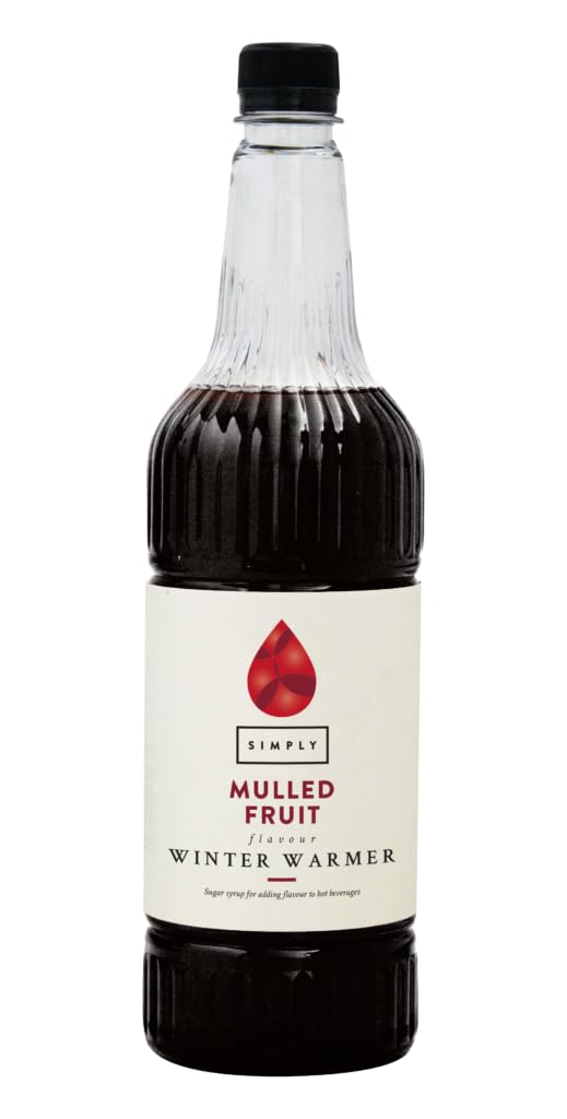 Simply Mulled Fruit Winter Warmer Syrup, Vegan Flavoured Syrup for Hot Drinks (1 Litre)