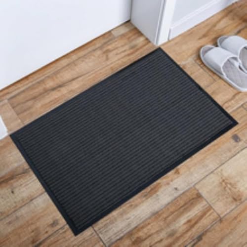 Zxyler 屋内玄関マット コマーシャル仕様|滑り止めビニール裏地 廊下階段使用可能 ポリエステルジャカード ブラウン 家庭・オフィス両用 複数サイズ展開?