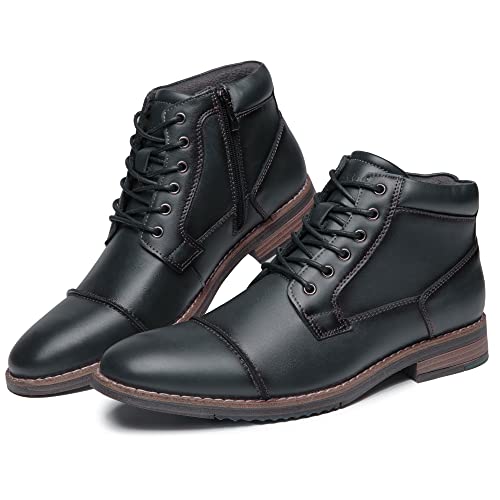 Image of Arkbird Men's Dress Boots Genuine Leather Cap Toe Ankle Boot with Side Zipper for Casual Business Formal Wear
