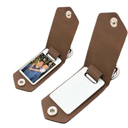 NOPKESV 1 pieza Llavero de cuero personalizado Regalos para hombres/padres/maridos Foto personalizada Fecha Nombre Texto Día del Padre
