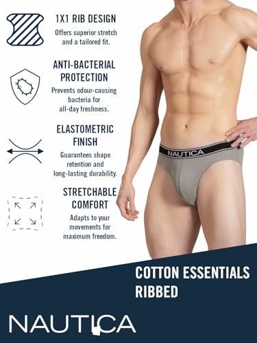 Image of Nautica Men's Cotton Blend Classic Solid Briefs