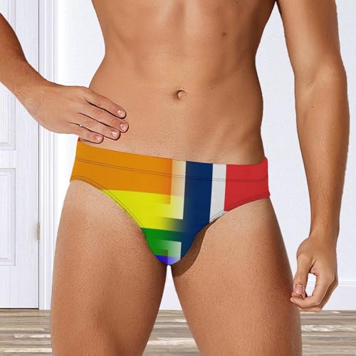 Prideful LGBT Gay Norway Flag Mens Swim Briefs Quick Dry Swimming Trunks Training Swimsuit Low Rise Swimwear4