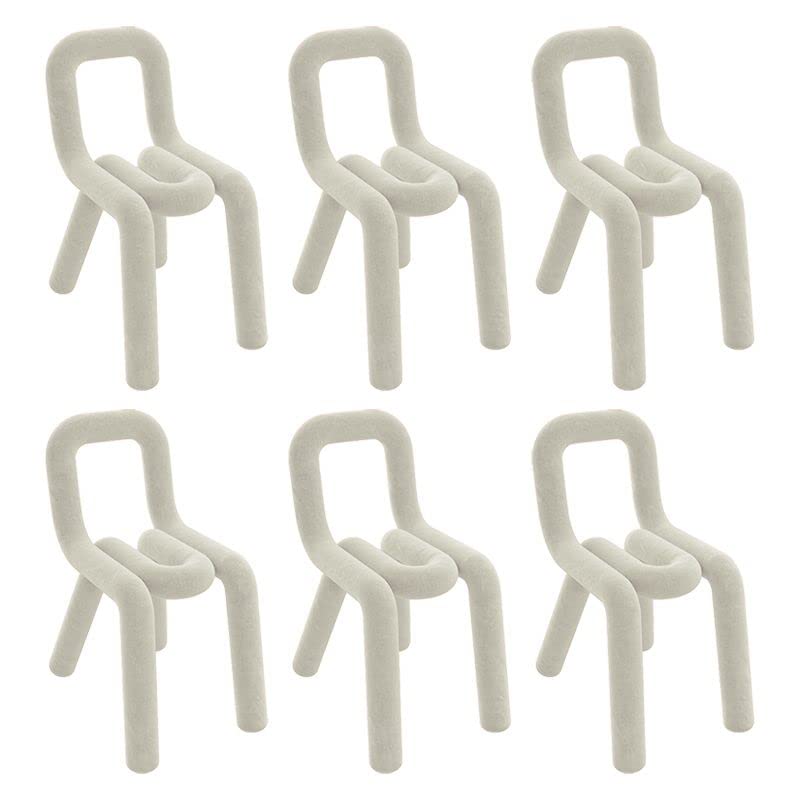 CraftThink Sillas de comedor modernas, sillas de comedor tapizadas de estilo moderno con respaldo abierto, silla lateral de comedor para la cocina del hogar, juego de 6, color blanco