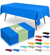 misaya 6 Packs Disposable Plastic Table Cloth, 54 x 108 Inch Waterproof Rectangle Tablecloth, Lea...