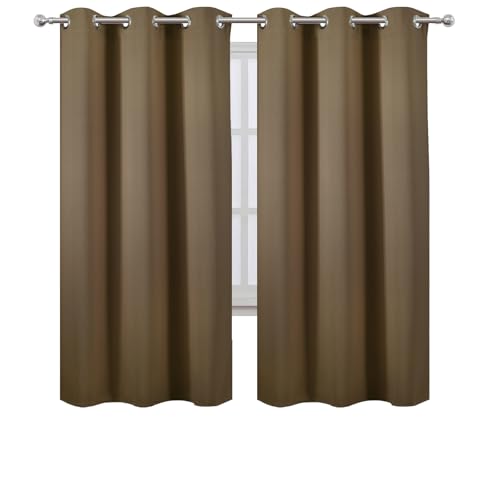 Image of LEMOMO Brown Thermal Blackout Curtains /42 x 72 Inch /Set of 2 Panels Room Darkening Curtains for Bedroom