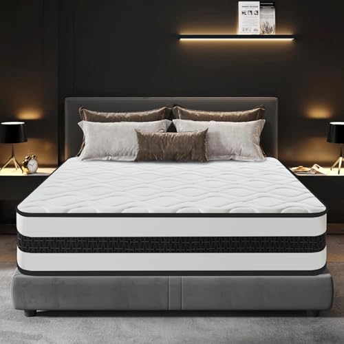 Colchón 140x190 Altura 25 cm, Colchón Híbrido con Espuma Viscoelástica, Muelles Ensacados, con Viscolastica Alto Confort, Firmeza Media, Oeko-Tex, Multicapa Transpirable, Ergonómico, Hipoalergénico