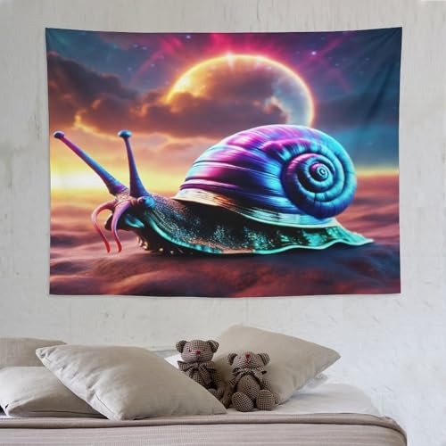 Tapisserie murale escargot mignon 150x200cm imprimée en 3D pour décoration de chambre PAZZK