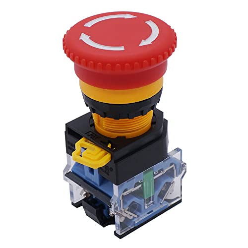 Twtade/Red Green Momentary Switch, Red Mushroom Emergency Stop Latching Push Button Switch,3 Positions 2No Latching Select Selector Switch Station Box (Quality Assurance For 3 Years) Hz-11Zs-20X-Gr #TOP3