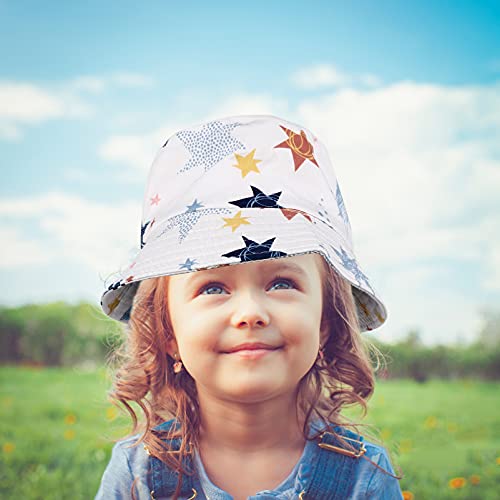 ABOOFAN Chapéu de sol infantil anti-UV chapéu de balde com estampa de estrela chapéu de praia verão