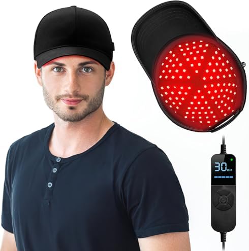 Viconor Laser Hair Growth Cap, Red Light Hat, Black