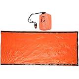 Abaodam Bolsa de Dormir de Supervivencia PE Aluminio, Saco de Emergencia Portátil Silbato, Bolsa de Almacenamiento Cordón, Reutilizable y Compacta para Camping y Actividades al Aire Libre
