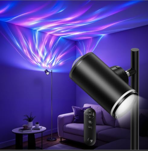 Uplighter Floor Lamp with RGBIC Ripple Effect Projector - image 1