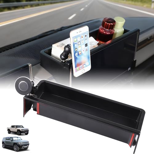 for Hummer EV Accessories Phone Holder Mount Dashboard Organizer Storage Magnetic 360 Degree Rotatable Center Console Phone Mount Stand Dash Insert Box for Hummer EV SUV Pickup 2022-2025 2026 (F)