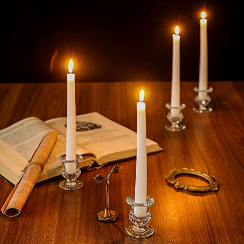 Shohayto Glass Taper Candle Holders Set Of 6 Clear Crystal Candle Holders For Candlesticks thumb #1
