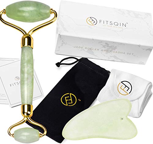 2020 Jade Roller for Face and Gua Sha Scraping Tool by Fitsqin |