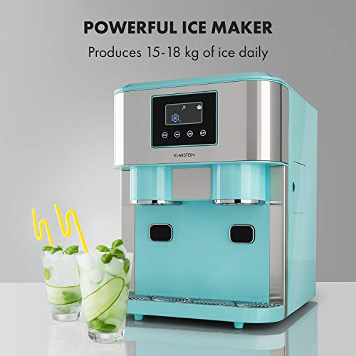 Klarstein Eiswürfelmaschine Klein, 1,8L Eiswürfelbereiter, für Crushed und Bullet Eis, Schnelle Mini, Leichte Reinigung, für 15kg/24h – Bild 3