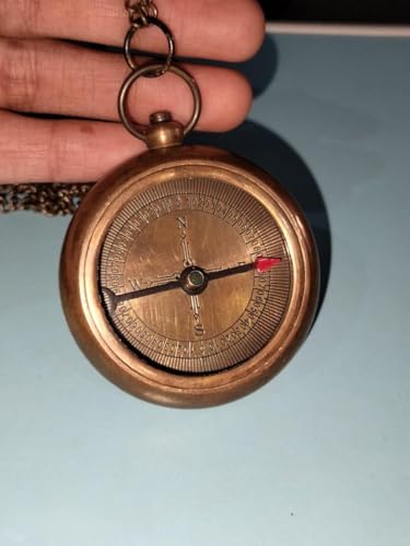 Brújula Portátil de Llavero en Latón con Diseño Vintage miniatura 1