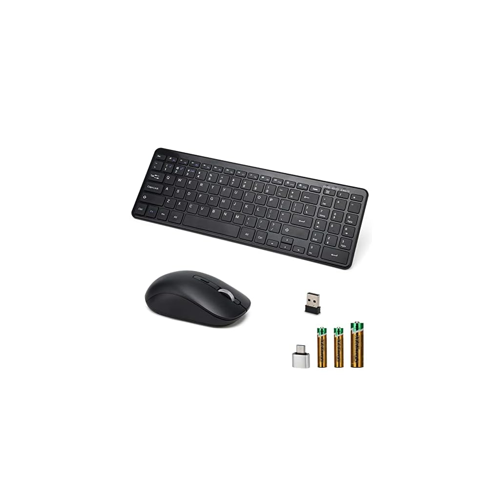 Wireless-Keyboard-Mouse-Combo-Awaygerous-Multi-Device-Wireless-Keyboard-and-Mouse-Set-24G-Dual-BT-2-AA-and-2-AAA-Batteries-Slim-Bluetooth-Keyboard-and-Mouse-for-Windows-XP781011