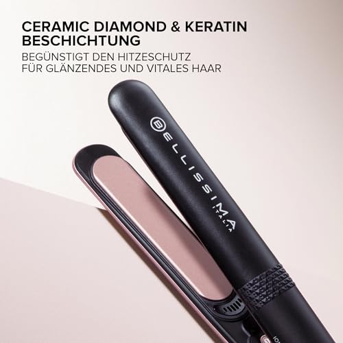 Bellissima Creativity Ion Glätteisen, glattes oder gewelltes Haar, Ionisator, Keramikbeschichtung + Diamantpartikel + Keratin… – Ansicht 5