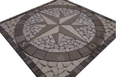 Rosoni Rosone Mosaico Marmo 60x60 cm Rosa di Venti su rete interni esterni
