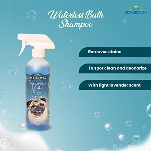Image of Bio-groom Waterless Bath Shampoo for Dogs, Replenish Dogs Moisture and Maintain Coat Healthy, Silky, Shiny, Nourishes Skin and Keep Them Smelling Fresh, 473 Milliliter | No-rinse tear-free shampoo for quick pet cleaning.