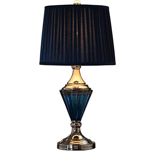 Lampe de table salon en verre bleu et luminaire de bureau créatif E27