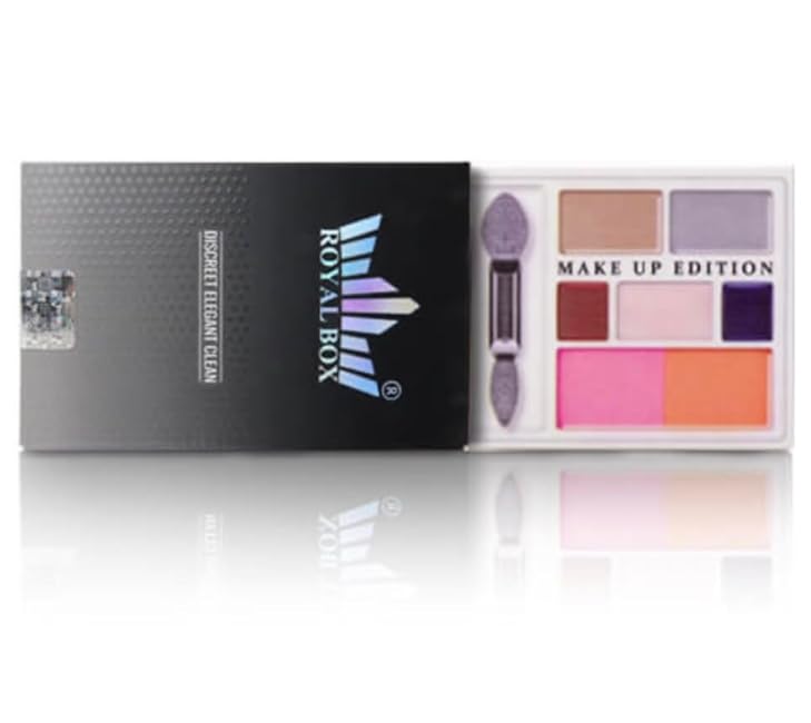 Original Royal Box White Make-Up Compact 8 Compartment Snuff Wallet Box with Built in 3 Metal Alloy Straw