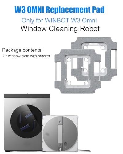 Image of 2Pcs Mop Pads with Bracket For ECOVACS WINBOT W3 Omni Window Cleaning Robot | Window Cleaning Rag Replacement Parts Washable Cleaning Wipes
