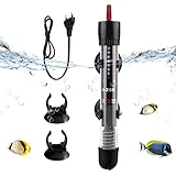 Aicharynic Aquarium Heizung, 50W Aquarium Heizstab Mit Saugnäpfen, Thermostat Heizung, Einstellbare Aquariumheizer für Fischtanks und Aquarium (20-34°C, 50W)