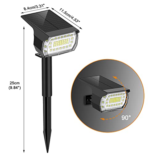WELALO 57 LED Solar Landscape Spotlights, 2-in-1 Waterproof Solar Powered Garden Lights - Image 2
