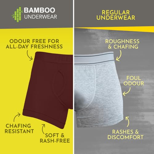 Image of HEELIUM Bamboo Trunks for Men with Keyhole Fly | 3X Softer Than Cotton for All-Day Freshness | Soft & Durable Waistband | Easy Access Underwear for Ultimate Comfort