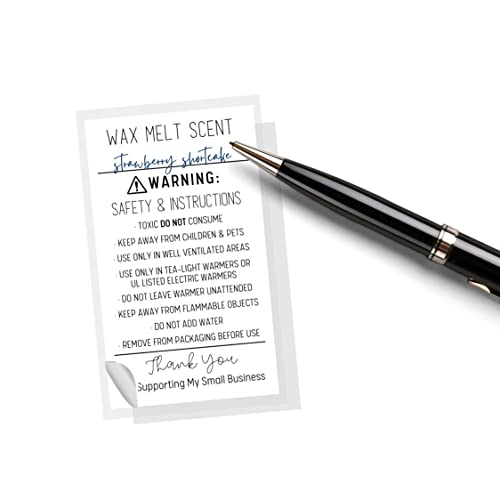 Adhesivo de cera para derretir con advertencia de seguridad en pegatinas para escribir olor