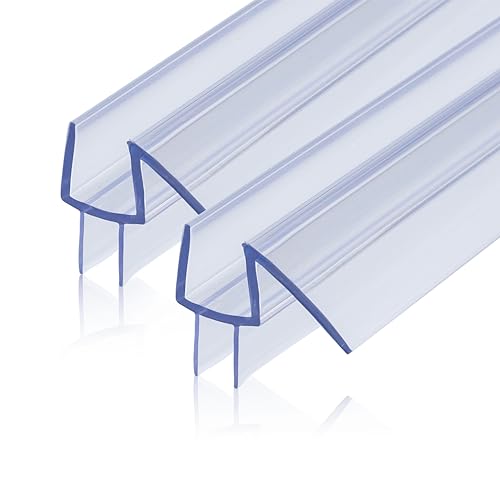 GENNHOPO 2-Pack ShowerDoor Bottom Seal 3/8 x 36 Polycarbonate Frameless Ultra Clear Shower Door Seal Strip for Glass Doors Stop Leaks and Create a Water Barrier Replacement Shower Cubicle