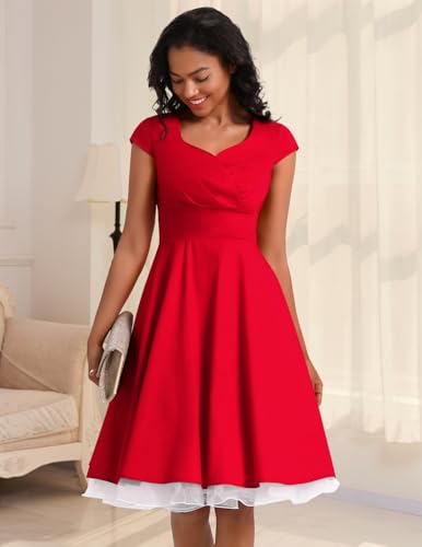 Image of Bbonlinedress Women Short 1950s Retro Vintage Cocktail Party Swing Dresses