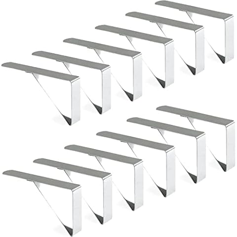 Hiasan Tablecloth Clips 12 Pack Stainless Steel Table Cover Clamps Skirt Clips Table Cloth Holders Cover