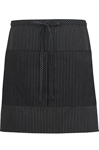 Edwards 2-Pocket Half Bistro Apron, Black Stripe, 0