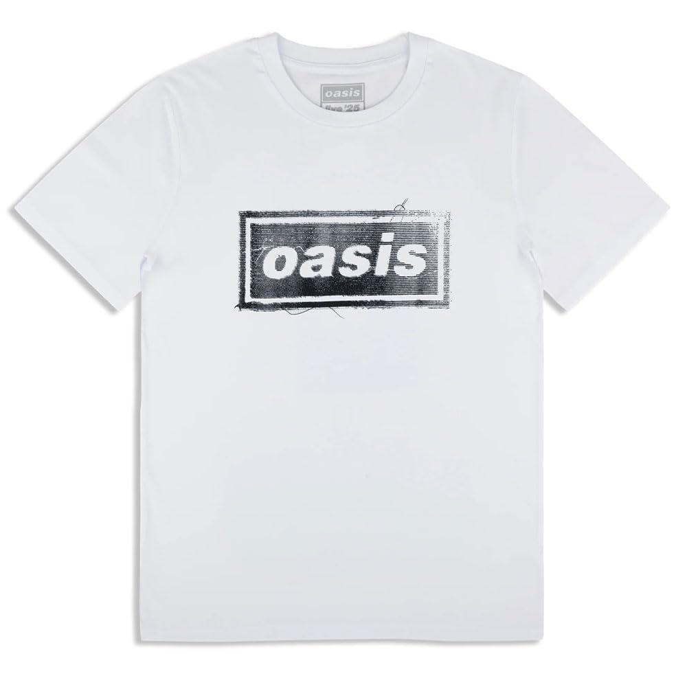 Oasis (M, ) Thread Band Logo T Shirt White
