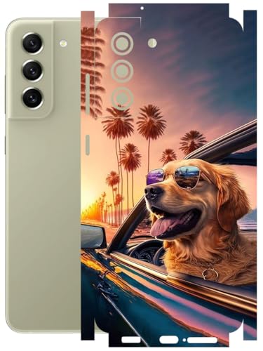 Image of AtOdds - Full Body Back Screen Guard Protector Film - Lamination Wrap Skin Sticker Compatible with Samsung Galaxy S21 FE (5G) | Scratchproof Matte Finish (Happy Doggo)
