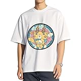 [ZYUNYZL] Tシャツ メンズ 半袖 妖怪ウォッチ 夏服 おしゃれ 綿100% ティーシャツ 丸首 柔らかい 快適 インナーシャツ カジュアル 肌着 カットソー オールシーズン S