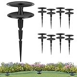 8PCS Metal Garden Hose Guide Spike, Hose Guides for Garden Heavy Duty, Cast Iron Garden Hose Guides for Outside, Rustproof Coated Hose Guide Stakes for Lawn & Yard, Plant & Flower Bed Protection