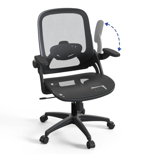 KIZECK Full Mesh Office Desk Chair with Height Adujstable Lumbar Support Flip Up Padded Armrests for Child and Adult