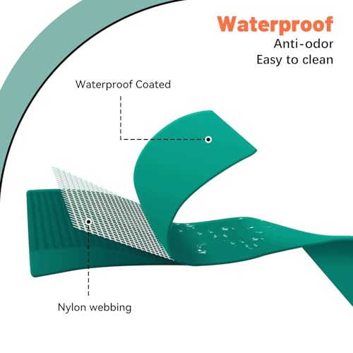 Image of Waterproof Dog Collar, Easy to Clean Rubber Dog Collars with Quick Release Buckle Fits Small Medium or Large Dogs (Emerald Green, M < 11.8-18.5 inch)