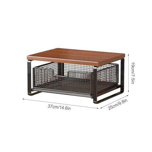 Bandeja para impresora que ahorra espacio con diseño elevado de 2 niveles para mesa 6