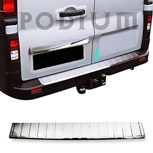 Protection de pare-chocs arrière Renault Trafic III dès 2014 en acier inoxydable chromé