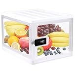 Lockable Box with Combination Lock 12L Foldable Medicine Bin Small Fridge Combination Box for Home Office School for Personal Items, Medicines, Snacks Food& Phones(clear)