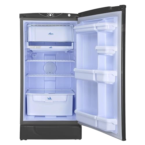 Image of Godrej 180 L 1 Star 5 Years Comprehensive Warranty | | Farm Fresh Crisper Technology With Jumbo Vegetable Tray Direct Cool Single Door Refrigerator (RD EDGE 205AN WRF ST GR, Steel Grey)